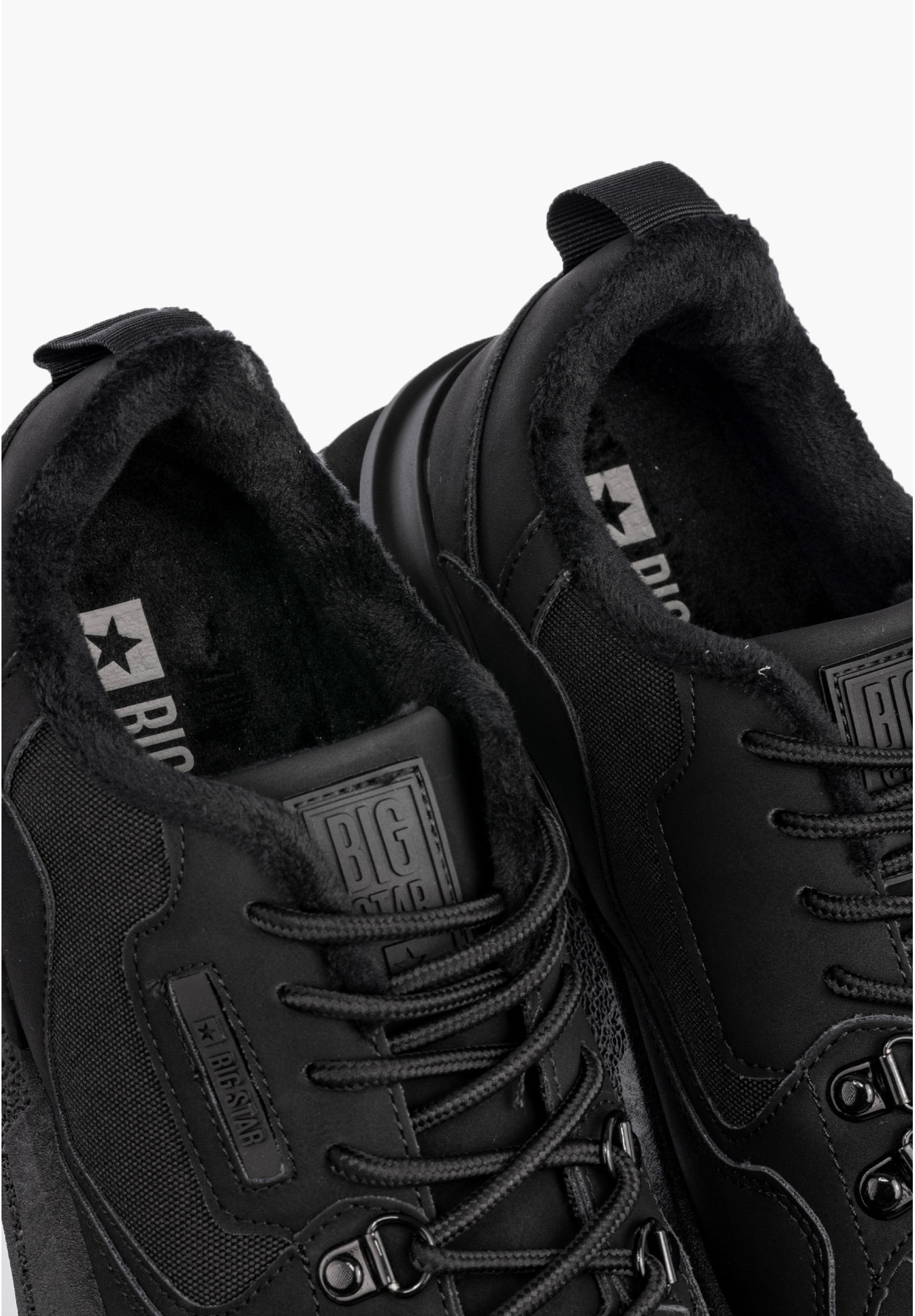Buty Męskie BIG STAR Sportowe Ocieplane Czarne Sneakersy SS174411
