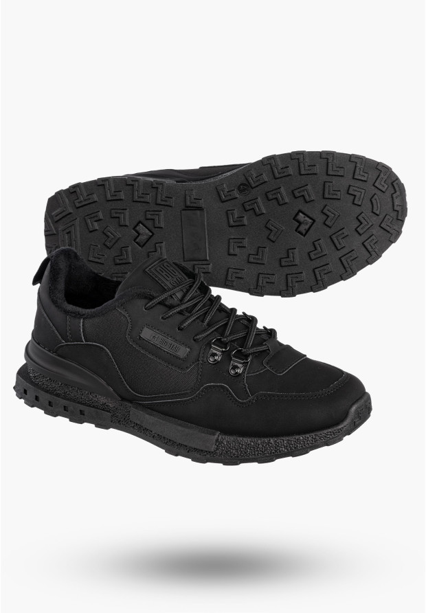 Buty Męskie BIG STAR Sportowe Ocieplane Czarne Sneakersy SS174411