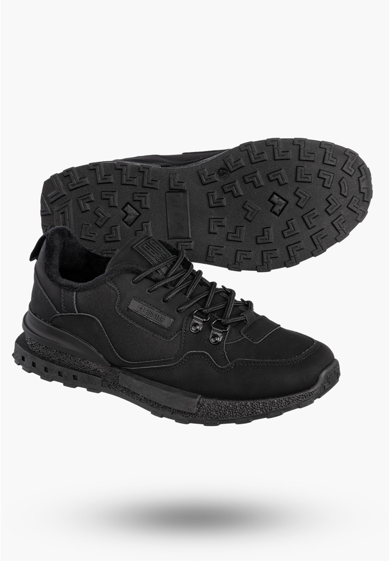 Buty Męskie BIG STAR Sportowe Ocieplane Czarne Sneakersy SS174411