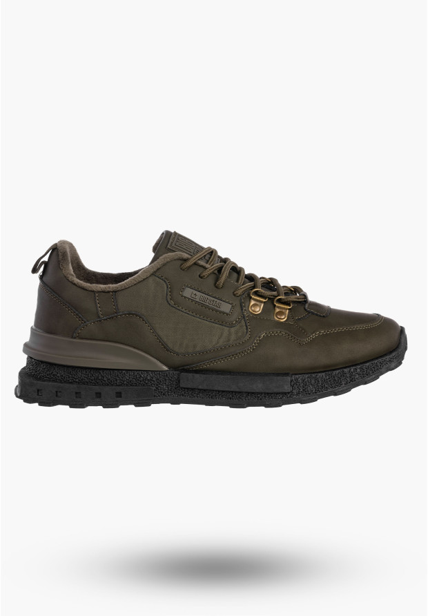 Buty Męskie BIG STAR Sportowe Ocieplane Khaki Sneakersy SS174413