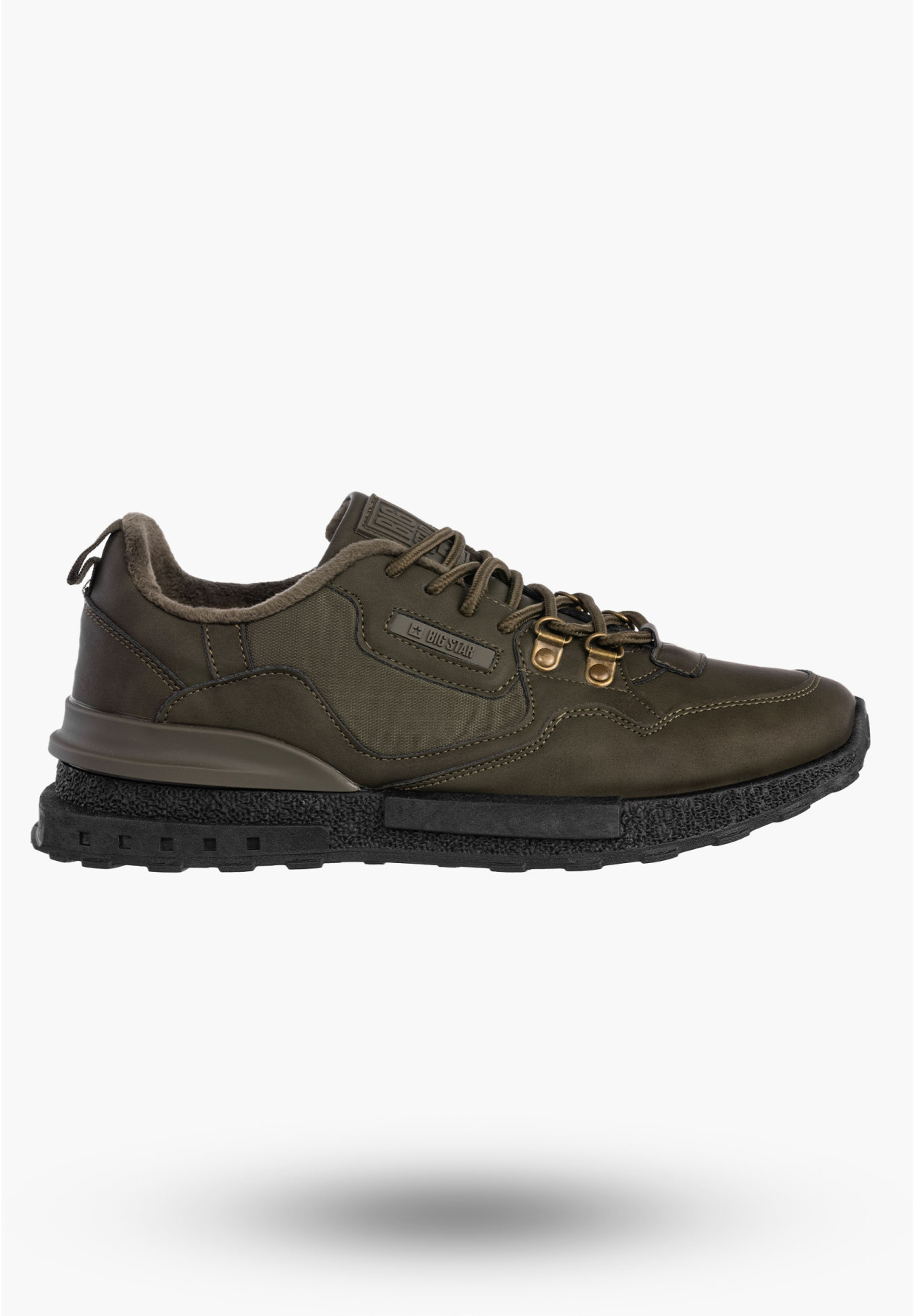 Buty Męskie BIG STAR Sportowe Ocieplane Khaki Sneakersy SS174413
