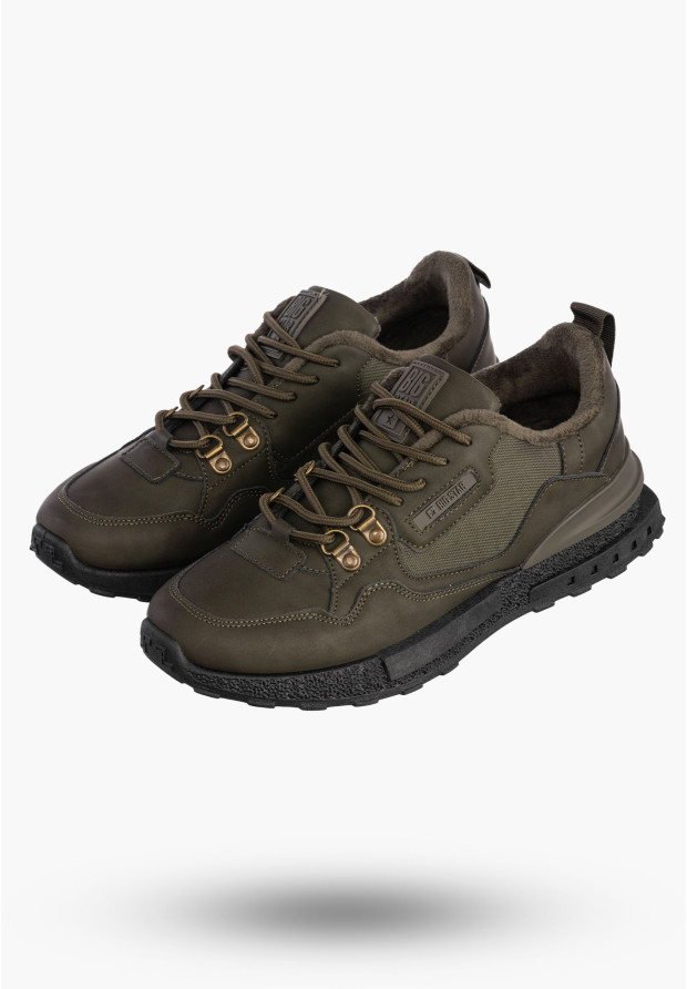 Buty Męskie BIG STAR Sportowe Ocieplane Khaki Sneakersy SS174413