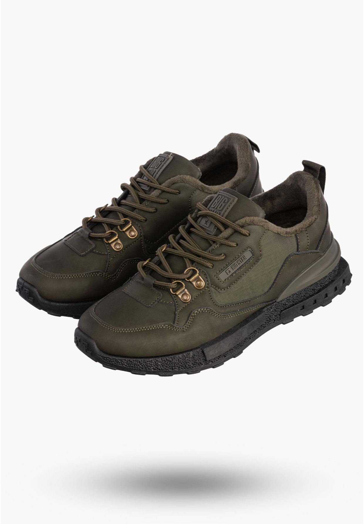 Buty Męskie BIG STAR Sportowe Ocieplane Khaki Sneakersy SS174413