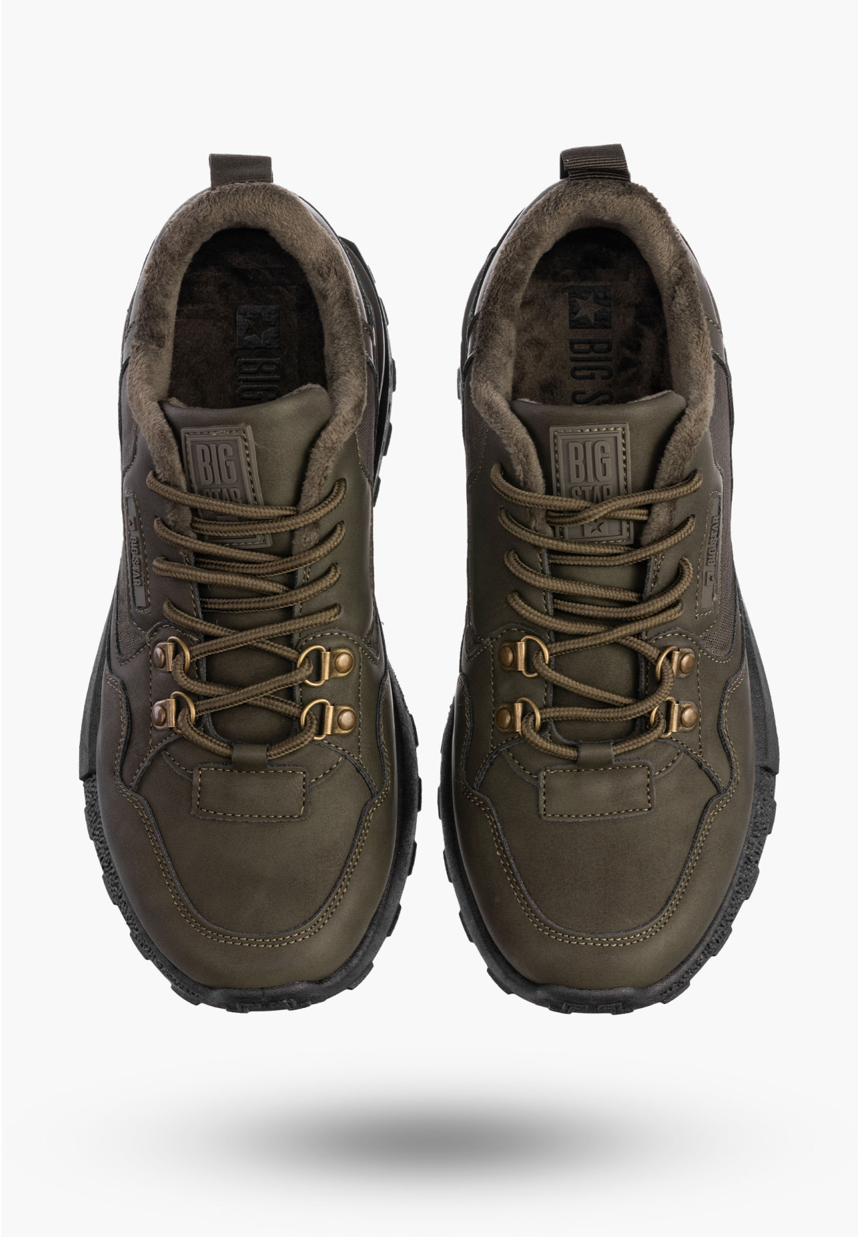 Buty Męskie BIG STAR Sportowe Ocieplane Khaki Sneakersy SS174413