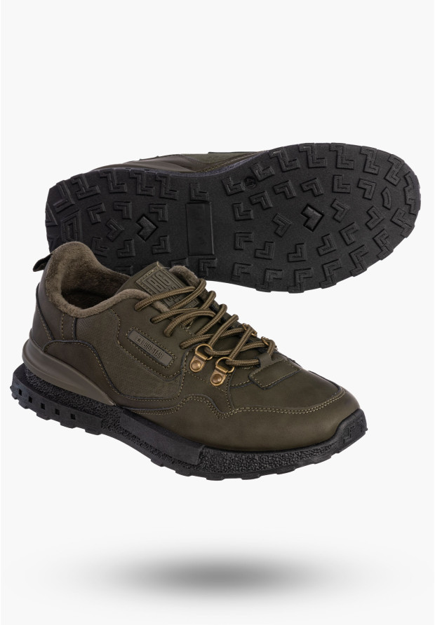 Buty Męskie BIG STAR Sportowe Ocieplane Khaki Sneakersy SS174413