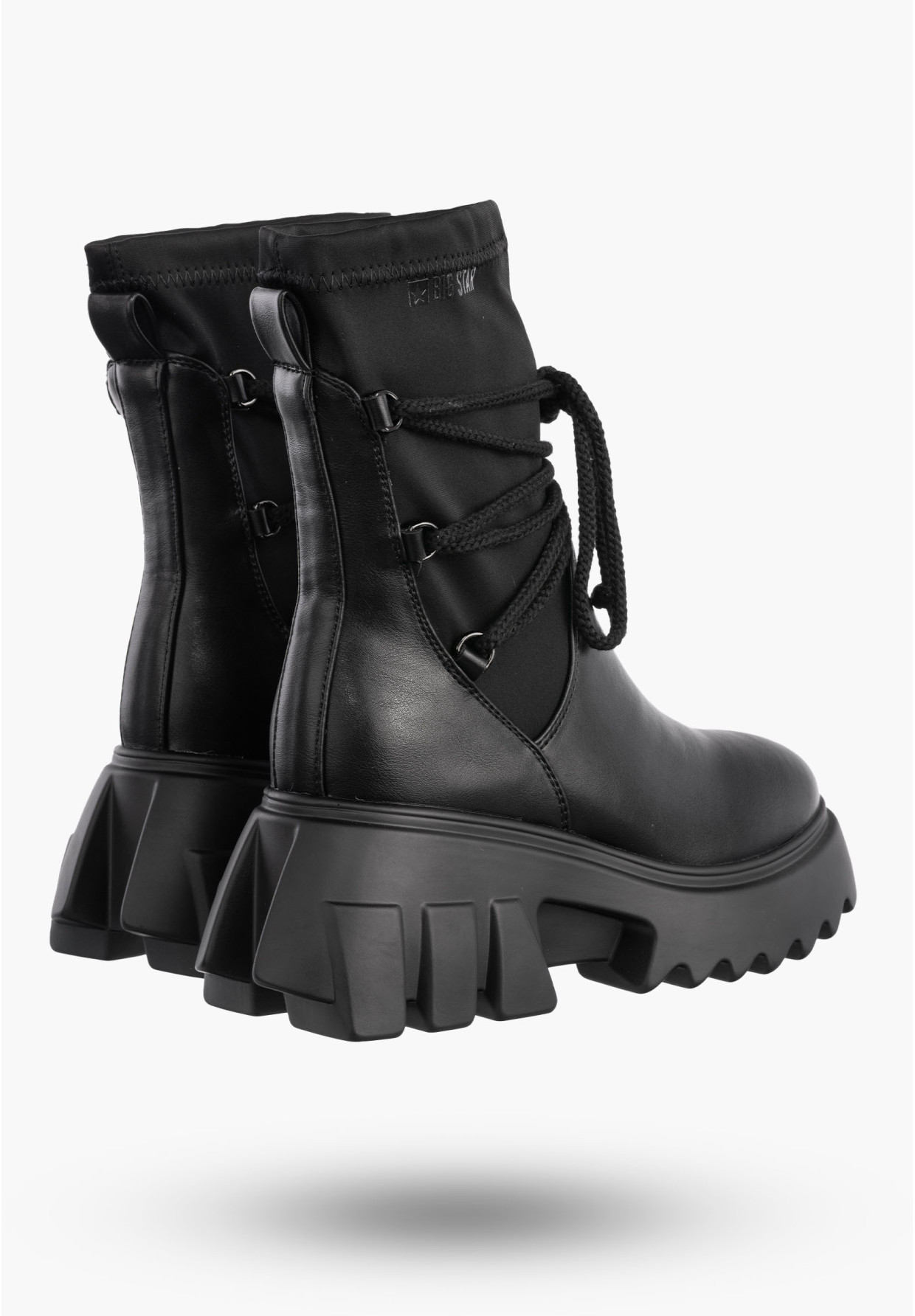 Botki Damskie BIG STAR Czarne Buty Za kostkę Czarne Ocieplane MM274590