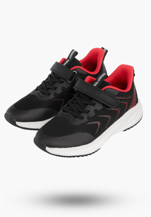 Buty Dziecięce Sneakersy Czarne Na Rzepy Sportowe Materiałowe G685/G686
