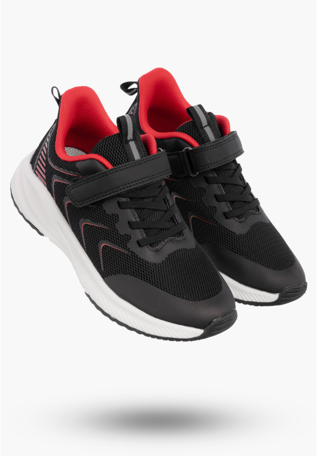 Buty Dziecięce Sneakersy Czarne Na Rzepy Sportowe Materiałowe G685/G686