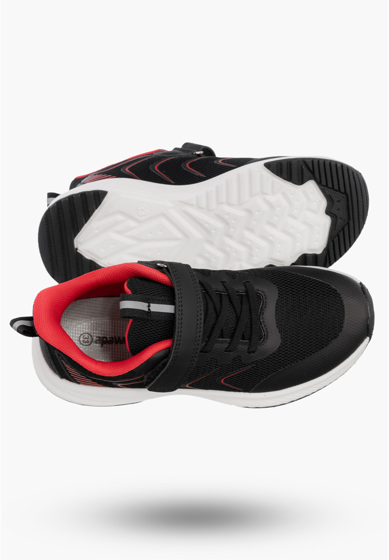 Buty Dziecięce Sneakersy Czarne Na Rzepy Sportowe Materiałowe G685/G686