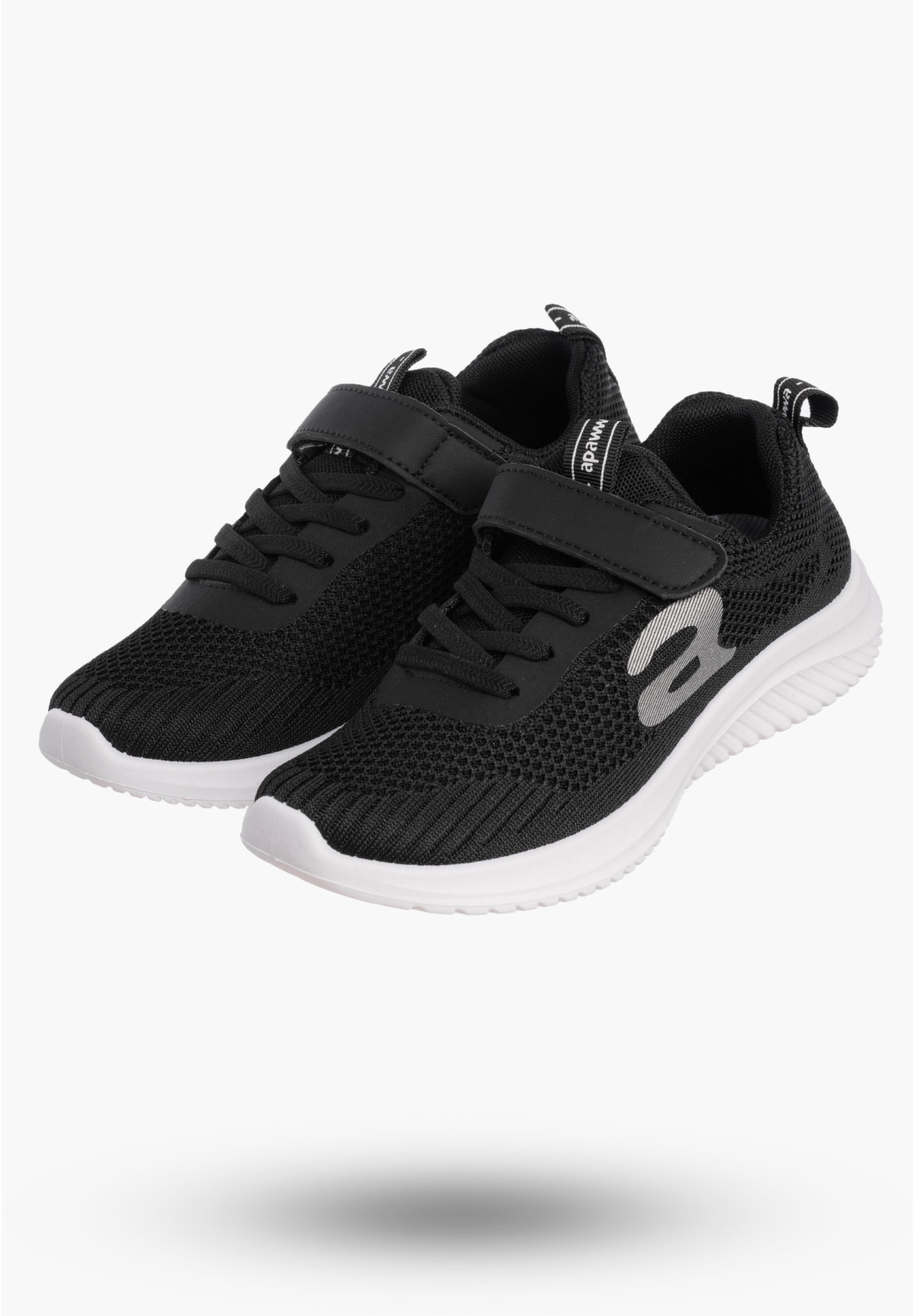 Buty Dziecięce Sneakersy Czarne Na Rzepy Sportowe Materiałowe Z394