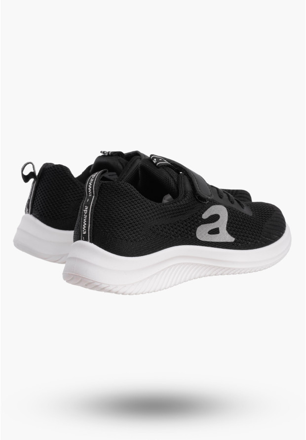 Buty Dziecięce Sneakersy Czarne Na Rzepy Sportowe Materiałowe Z394