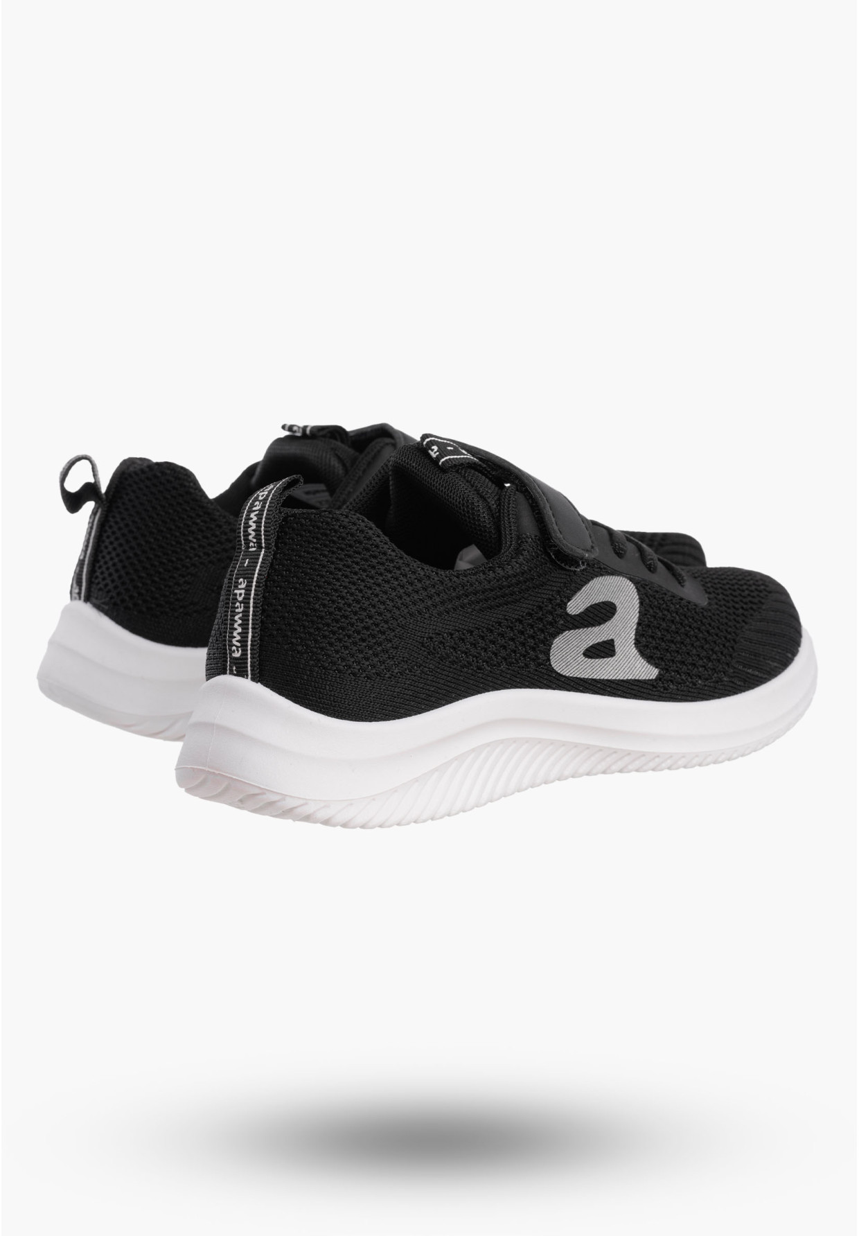 Buty Dziecięce Sneakersy Czarne Na Rzepy Sportowe Materiałowe Z394