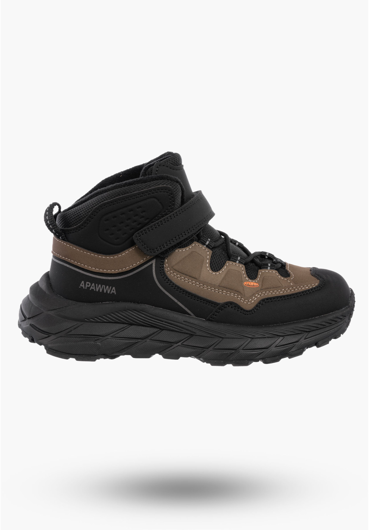 Buty Dziecięce Sneakersy Khaki Na Rzepy Sportowe Za kostkę Ocieplane