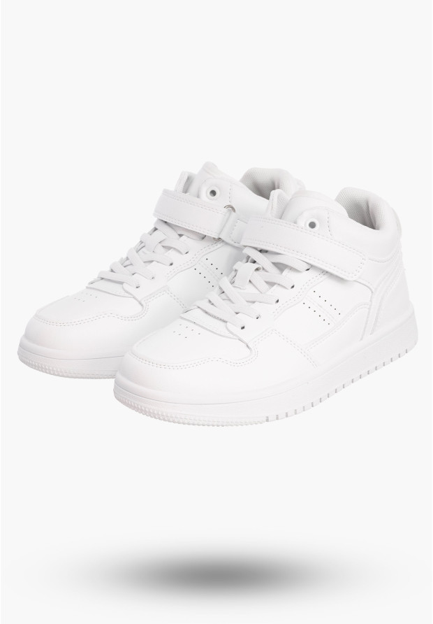 Buty Dziecięce Sneakersy Białe Na Rzepy Sportowe Za kostkę TC823