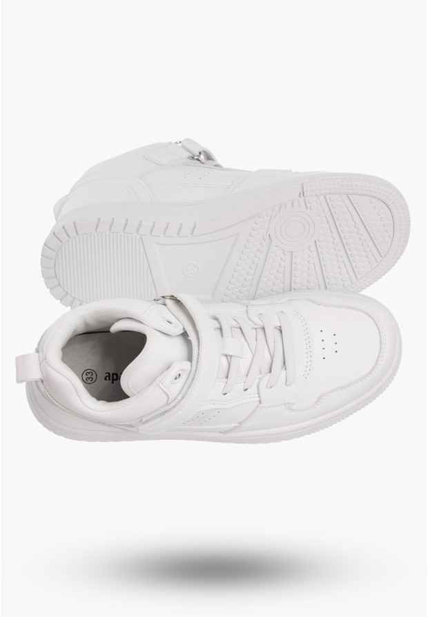 Buty Dziecięce Sneakersy Białe Na Rzepy Sportowe Za kostkę TC823
