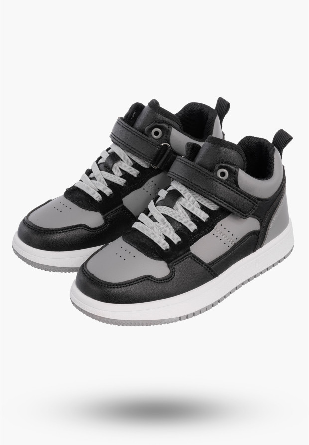 Buty Chłopięce Sneakersy Szare Na Rzepy Sportowe Za kostkę TC819