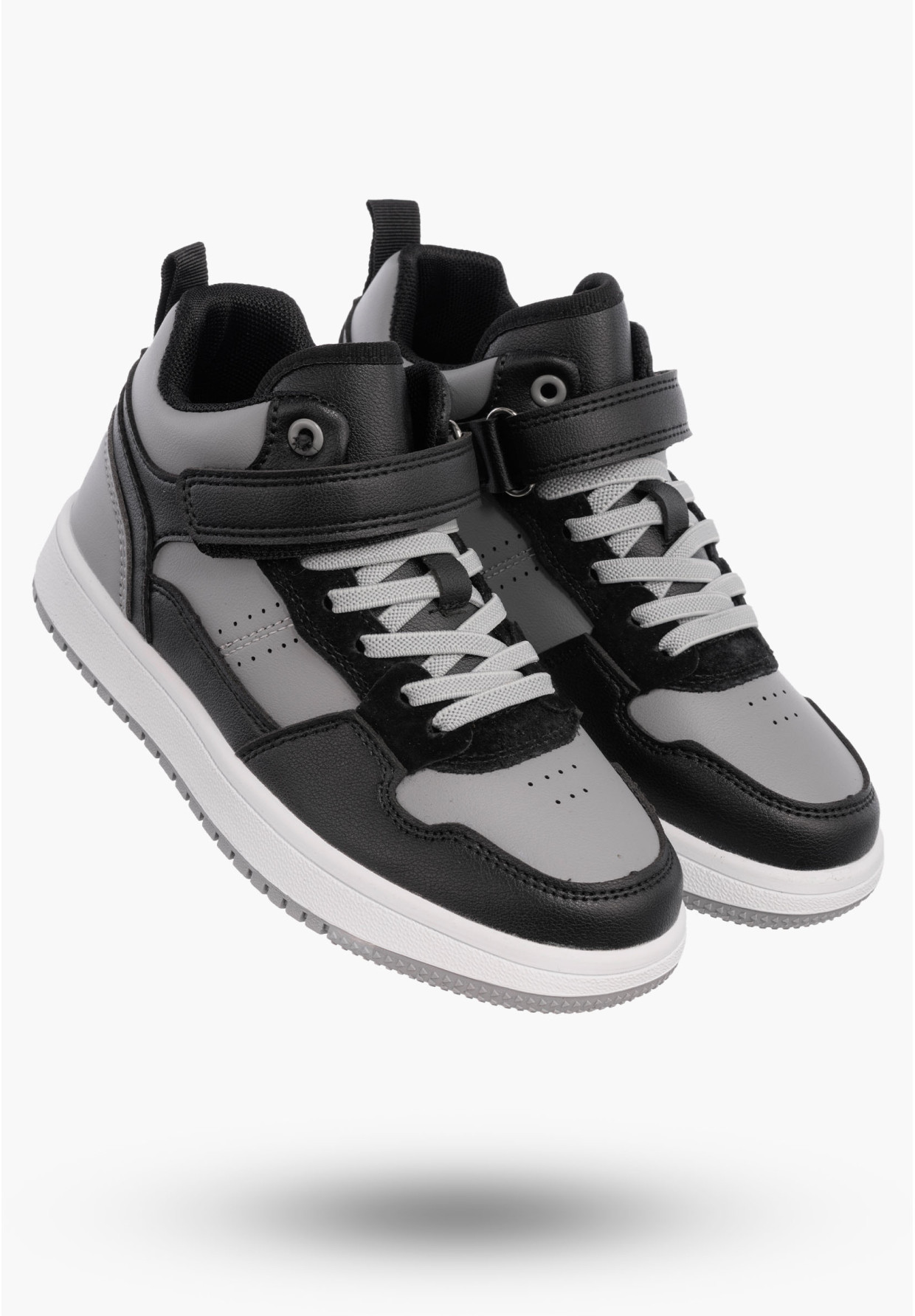 Buty Chłopięce Sneakersy Szare Na Rzepy Sportowe Za kostkę TC819