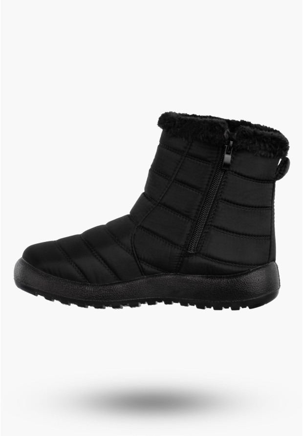 Botki Damskie Buty Wodoodporne Na Zamek Ocieplane Na Zimę Czarne J74844