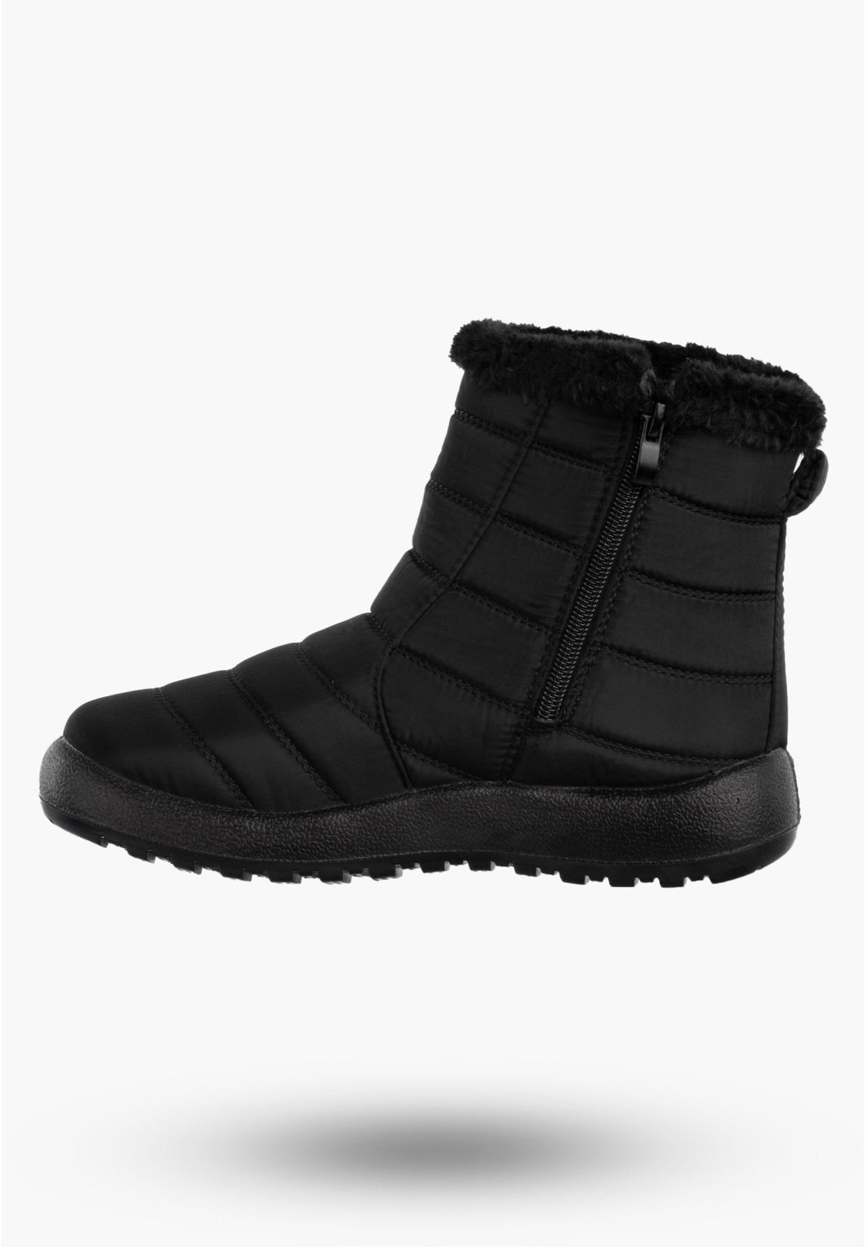 Botki Damskie Buty Wodoodporne Na Zamek Ocieplane Na Zimę Czarne J74844