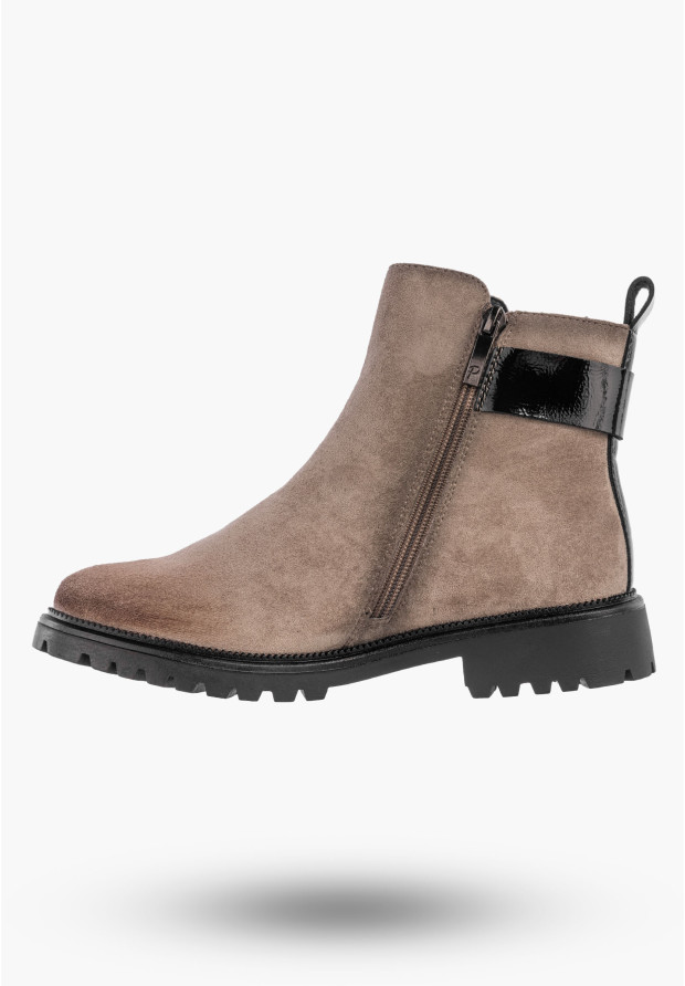Botki Damskie Buty Na Zamek Ocieplane Na Zimę Khaki Potocki 25-19314KH