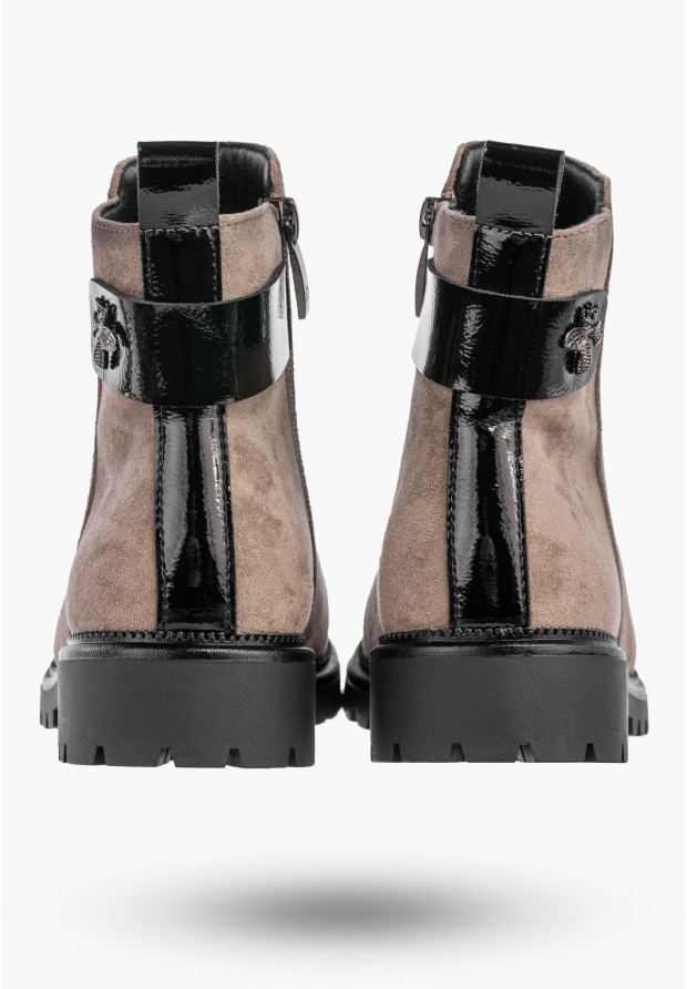 Botki Damskie Buty Na Zamek Ocieplane Na Zimę Khaki Potocki 25-19314KH