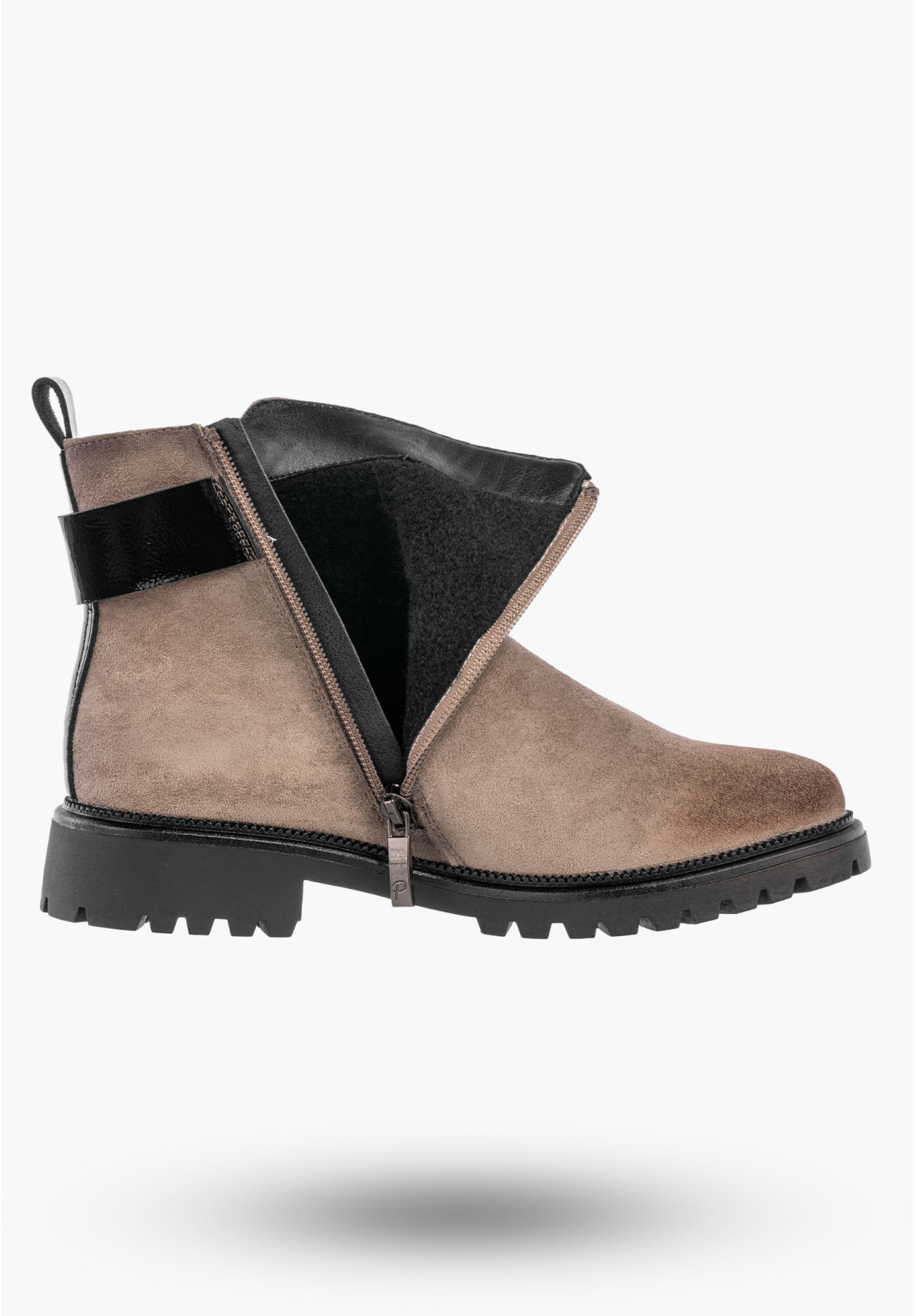 Botki Damskie Buty Na Zamek Ocieplane Na Zimę Khaki Potocki 25-19314KH