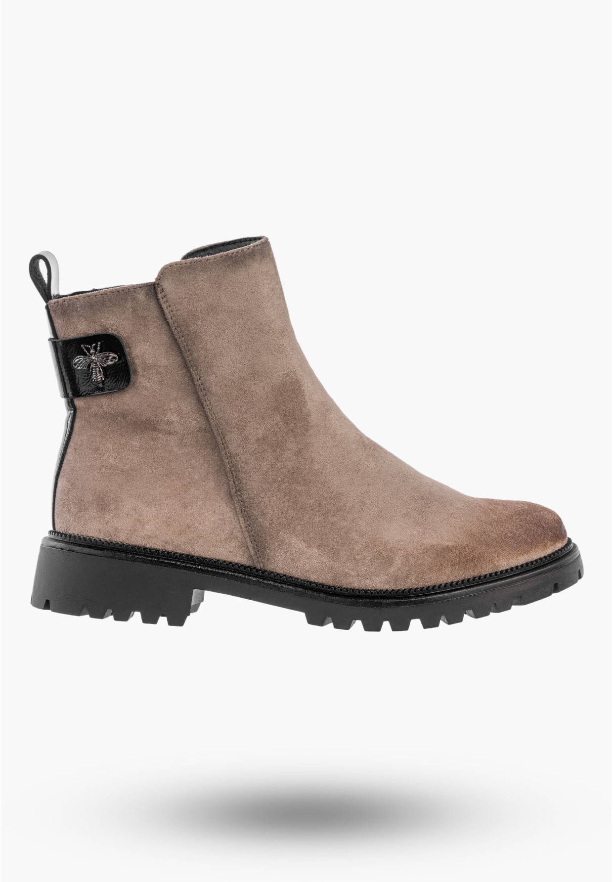 Botki Damskie Buty Na Zamek Ocieplane Na Zimę Khaki Potocki 25-19314KH