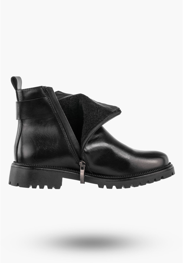 Botki Damskie Buty Na Zamek Ocieplane Na Zimę Czarne Lico Potocki 25-19314BKPU