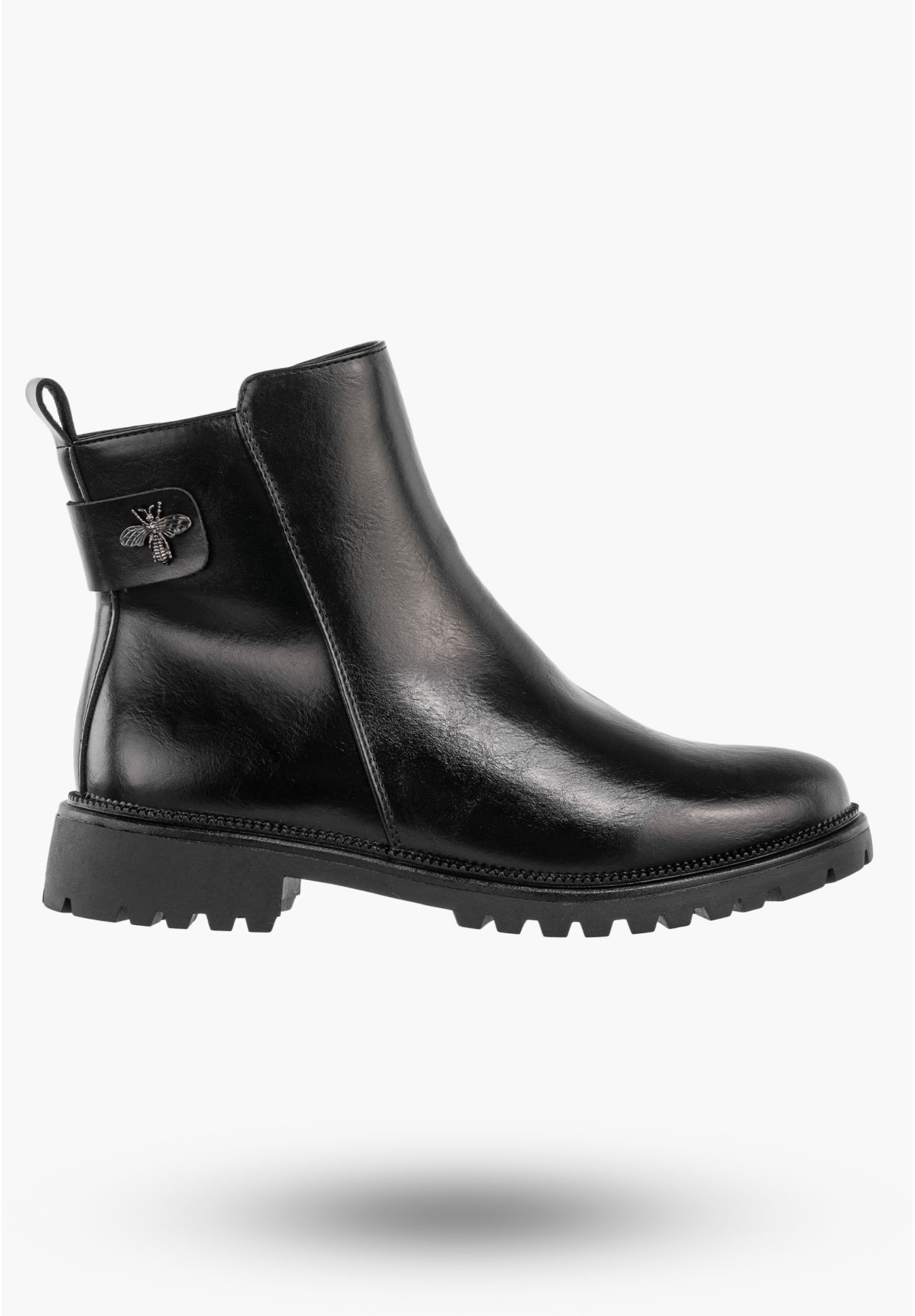 Botki Damskie Buty Na Zamek Ocieplane Na Zimę Czarne Lico Potocki 25-19314BKPU