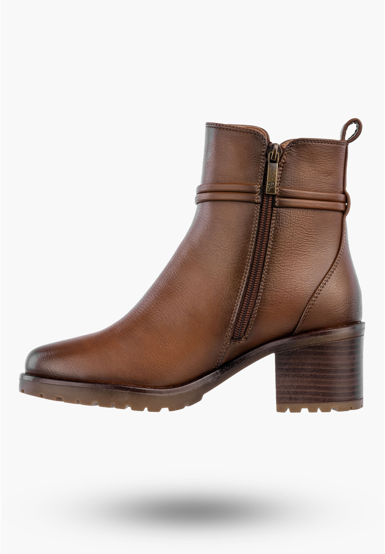 Botki Damskie Buty Na Obcasie Eleganckie Ocieplane Na Zimę Brązowe Potocki 25-12527BR