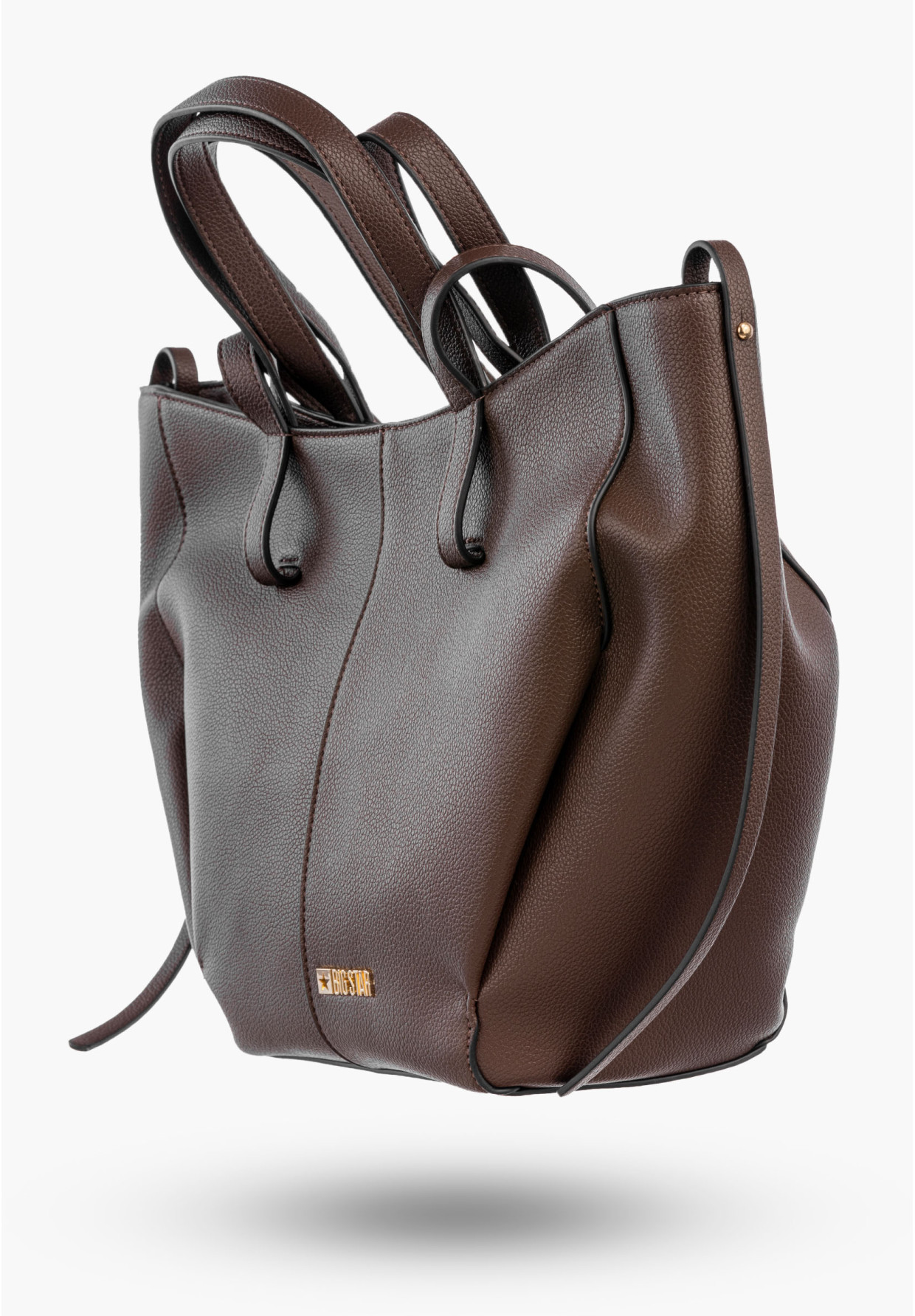 Torebka Damska BIG STAR Ekoskóra Elegancka Torba Shopper Brązowa SS574001