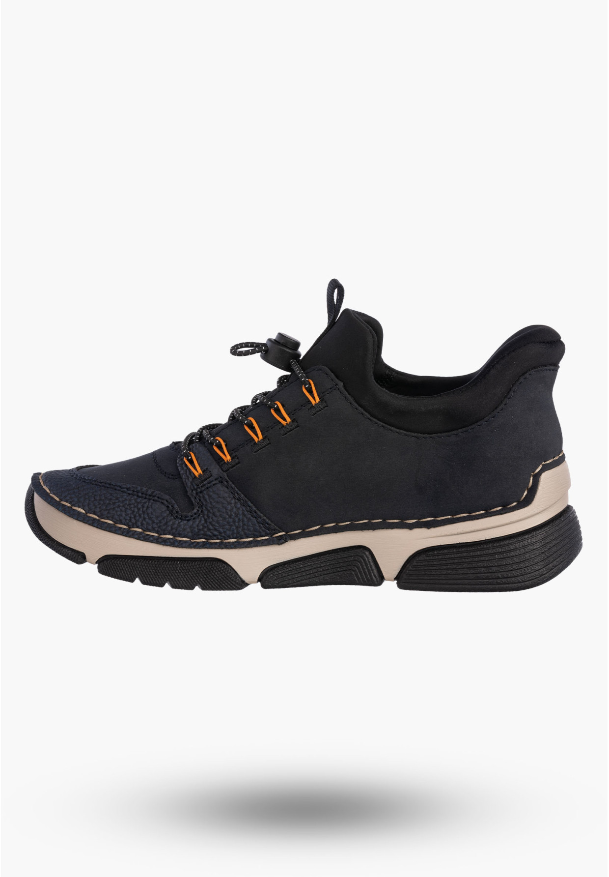 Buty Damskie RIEKER Półbuty Skórzane Sportowe Granatowe 45963-14