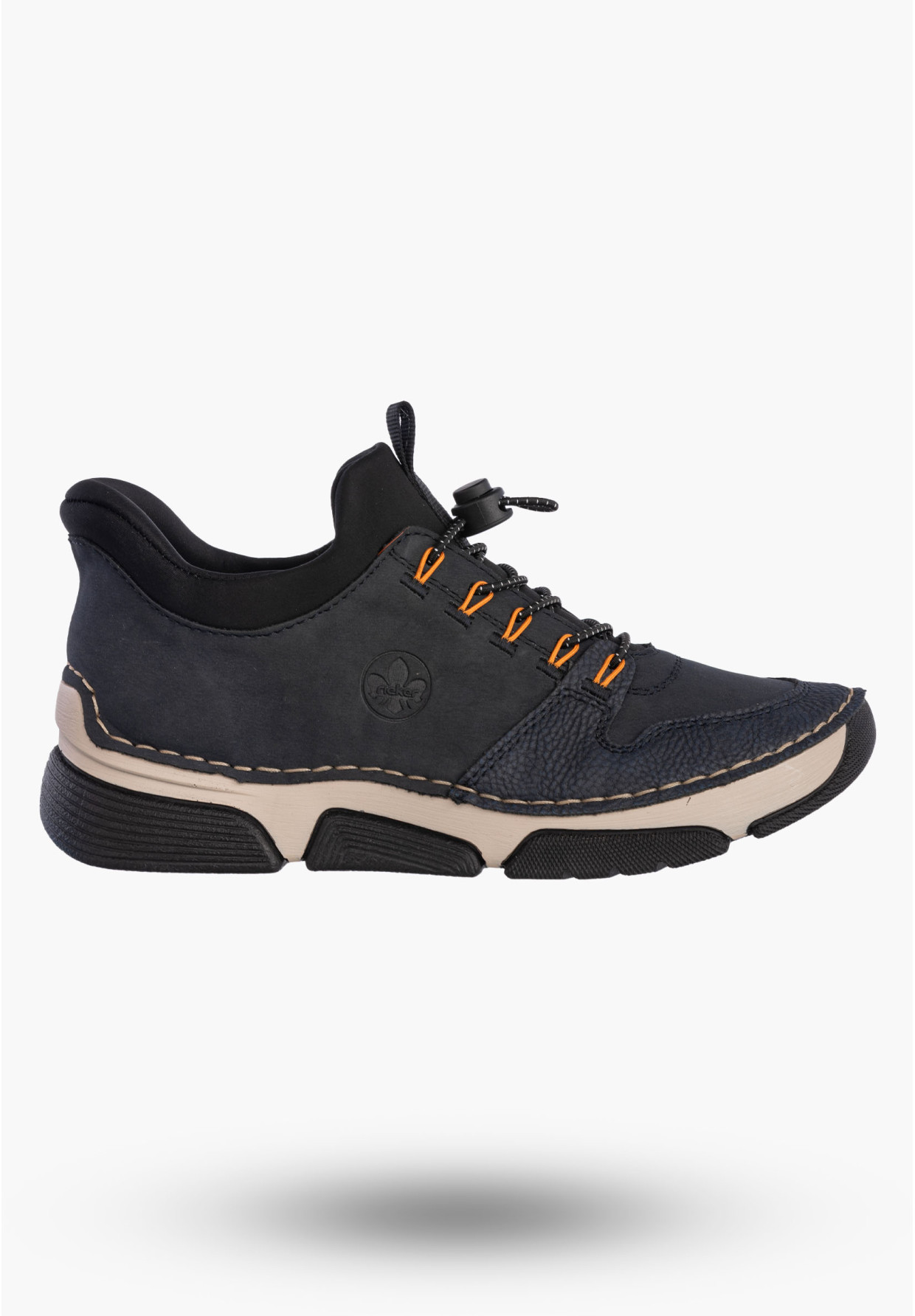 Buty Damskie RIEKER Półbuty Skórzane Sportowe Granatowe 45963-14