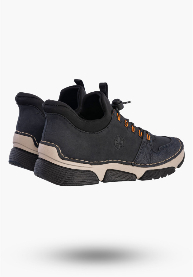 Buty Damskie RIEKER Półbuty Skórzane Sportowe Granatowe 45963-14