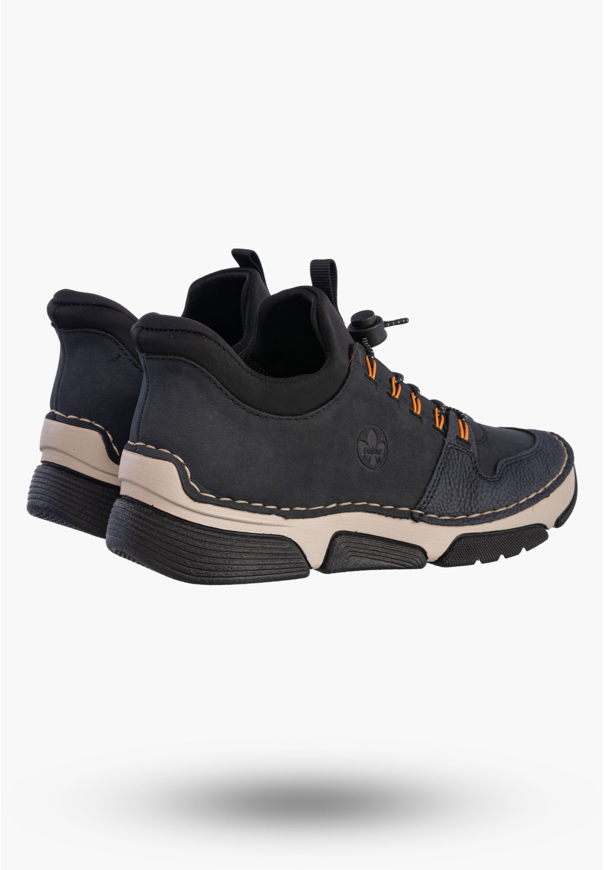 Buty Damskie RIEKER Półbuty Skórzane Sportowe Granatowe 45963-14