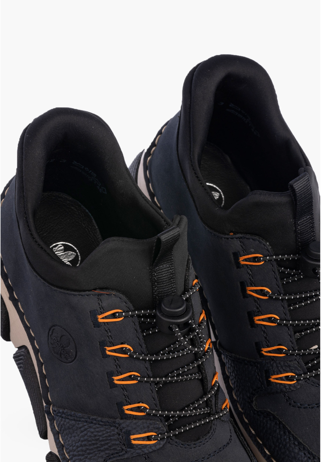 Buty Damskie RIEKER Półbuty Skórzane Sportowe Granatowe 45963-14