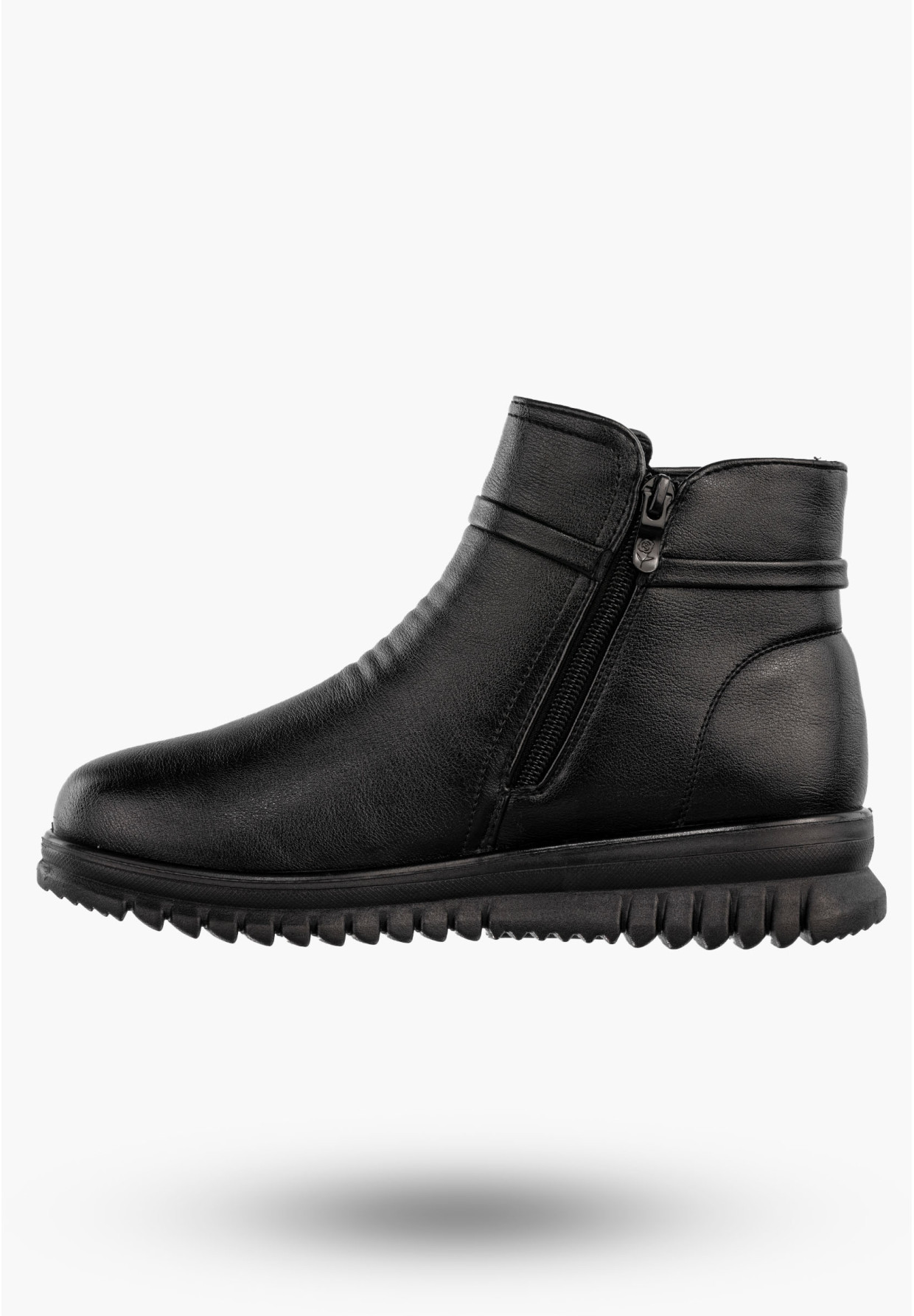Botki Damskie Buty Zimowe Ekoskóra Ocieplane Czarne Potocki 25-16356BK