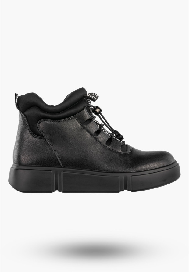 Botki Damskie Skórzane Ocieplane Na Zamek Buty Zimowe Czarne Filippo DBT6532/25BK