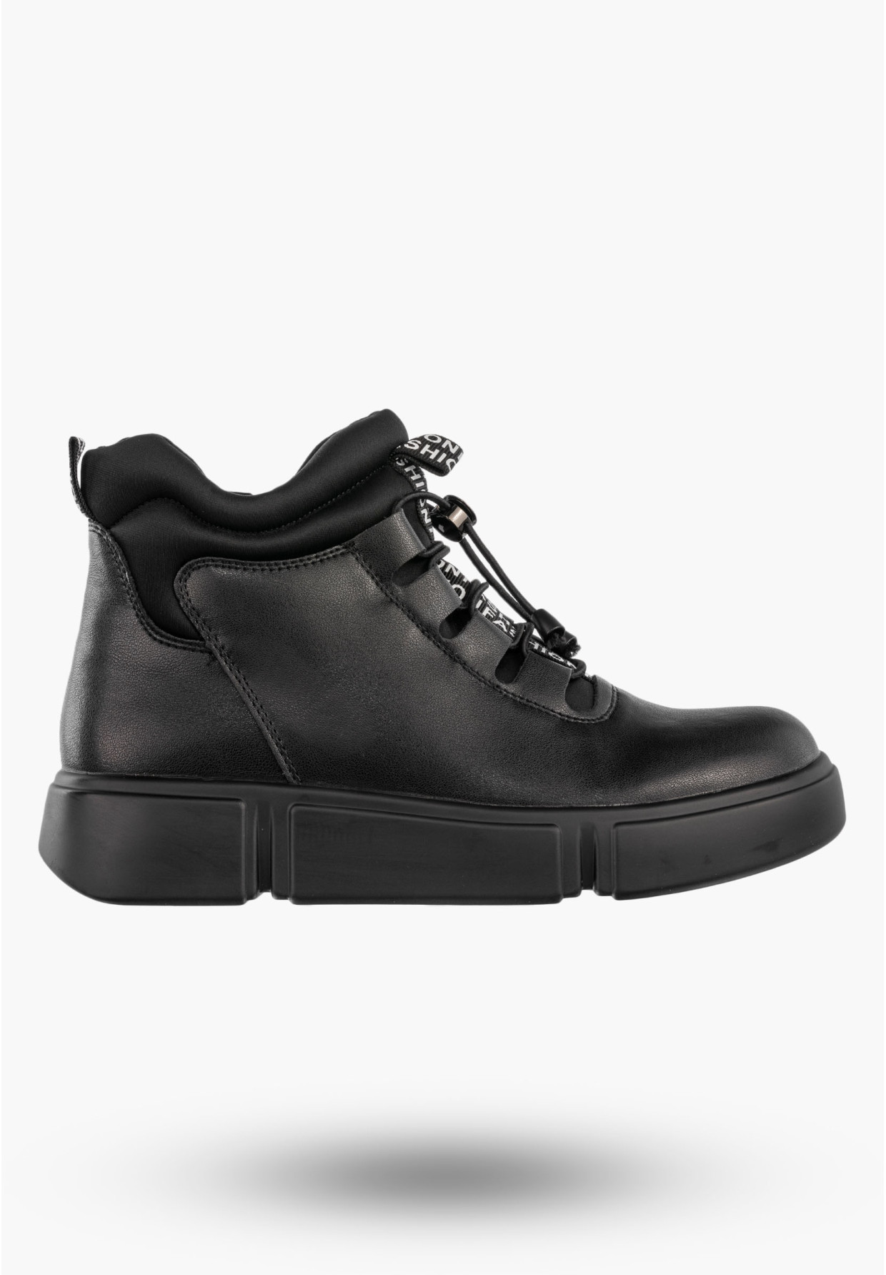 Botki Damskie Skórzane Ocieplane Na Zamek Buty Zimowe Czarne Filippo DBT6532/25BK
