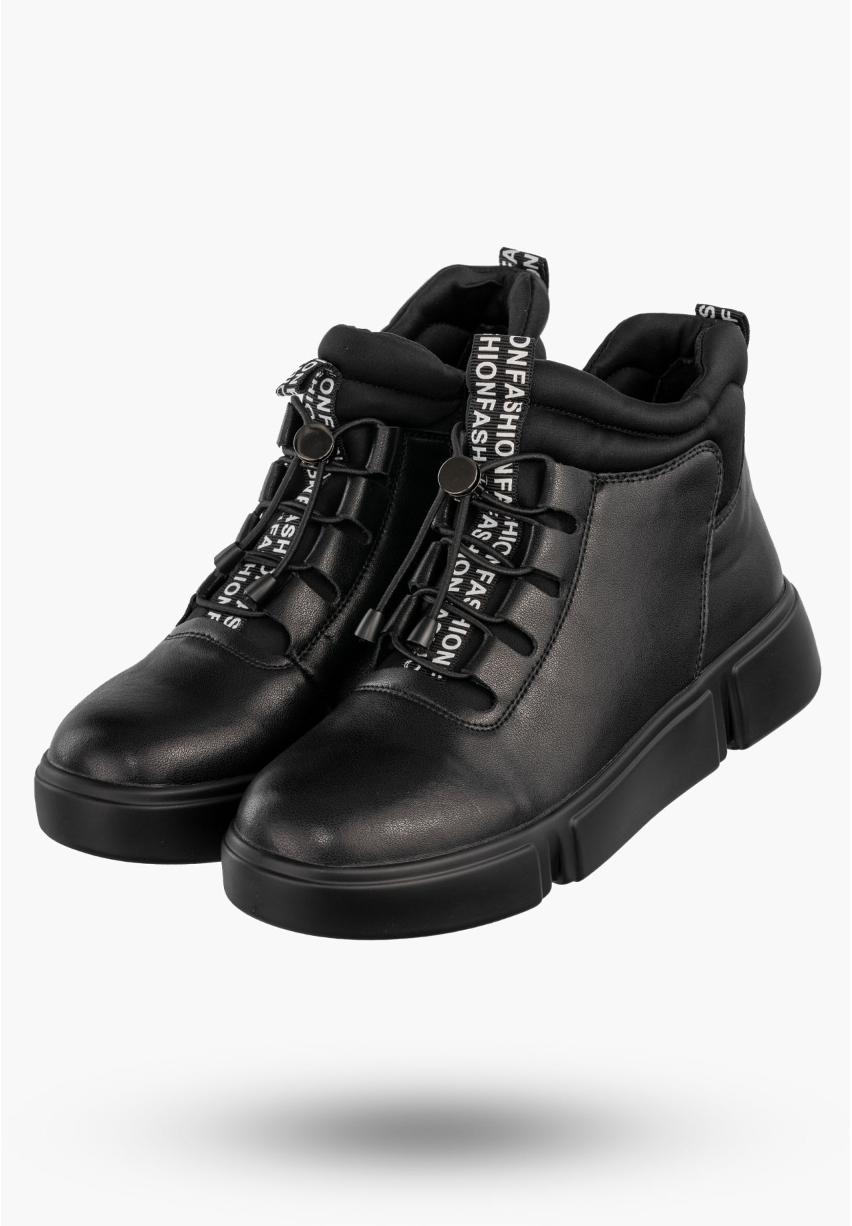 Botki Damskie Skórzane Ocieplane Na Zamek Buty Zimowe Czarne Filippo DBT6532/25BK