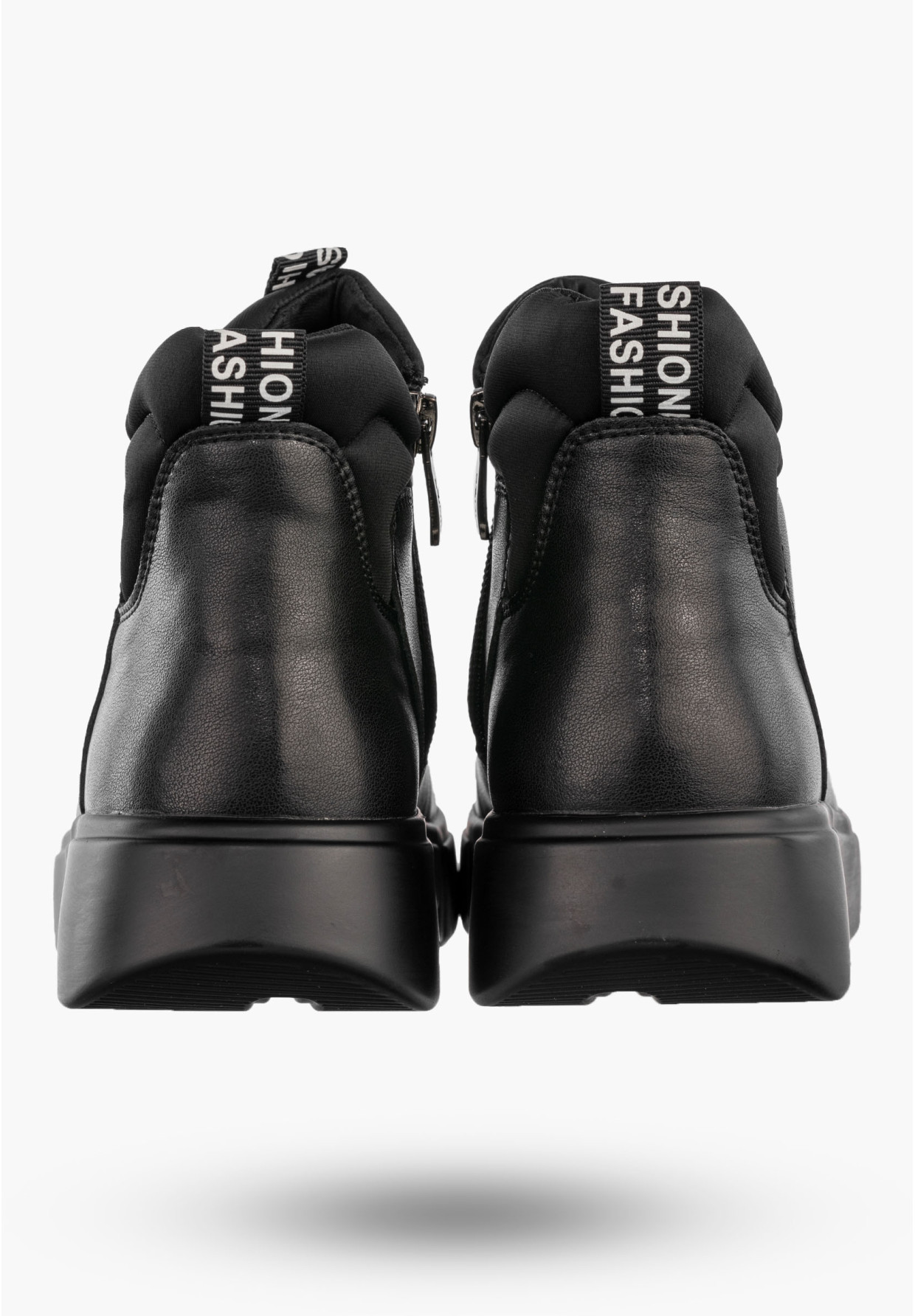Botki Damskie Skórzane Ocieplane Na Zamek Buty Zimowe Czarne Filippo DBT6532/25BK