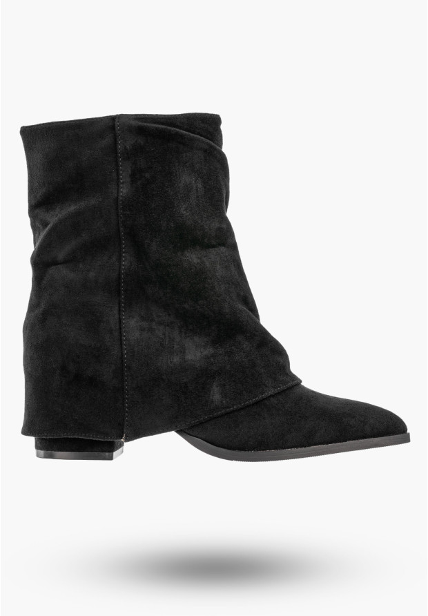 Botki Damskie Na Obcasie Ocieplane Na Zamek Buty Zimowe Czarne Seastar HL42P