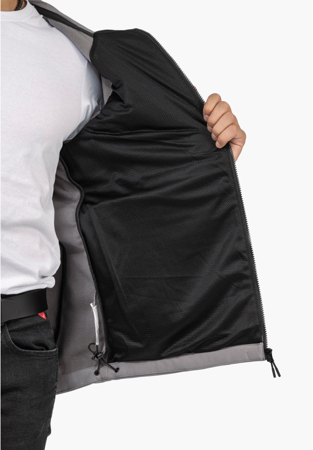 Kurtka Męska 4F Softshell Wiatroodporna Z Kapturem Szara 4FAW21TSOFM096