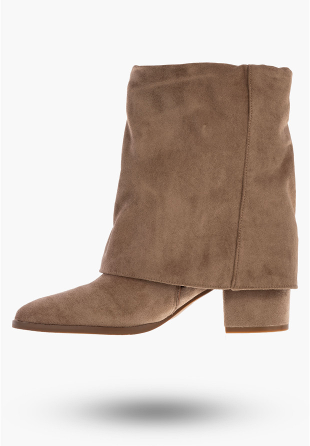 Botki Damskie Na Obcasie Ocieplane Na Zamek Buty Zimowe Khaki Seastar HL42P