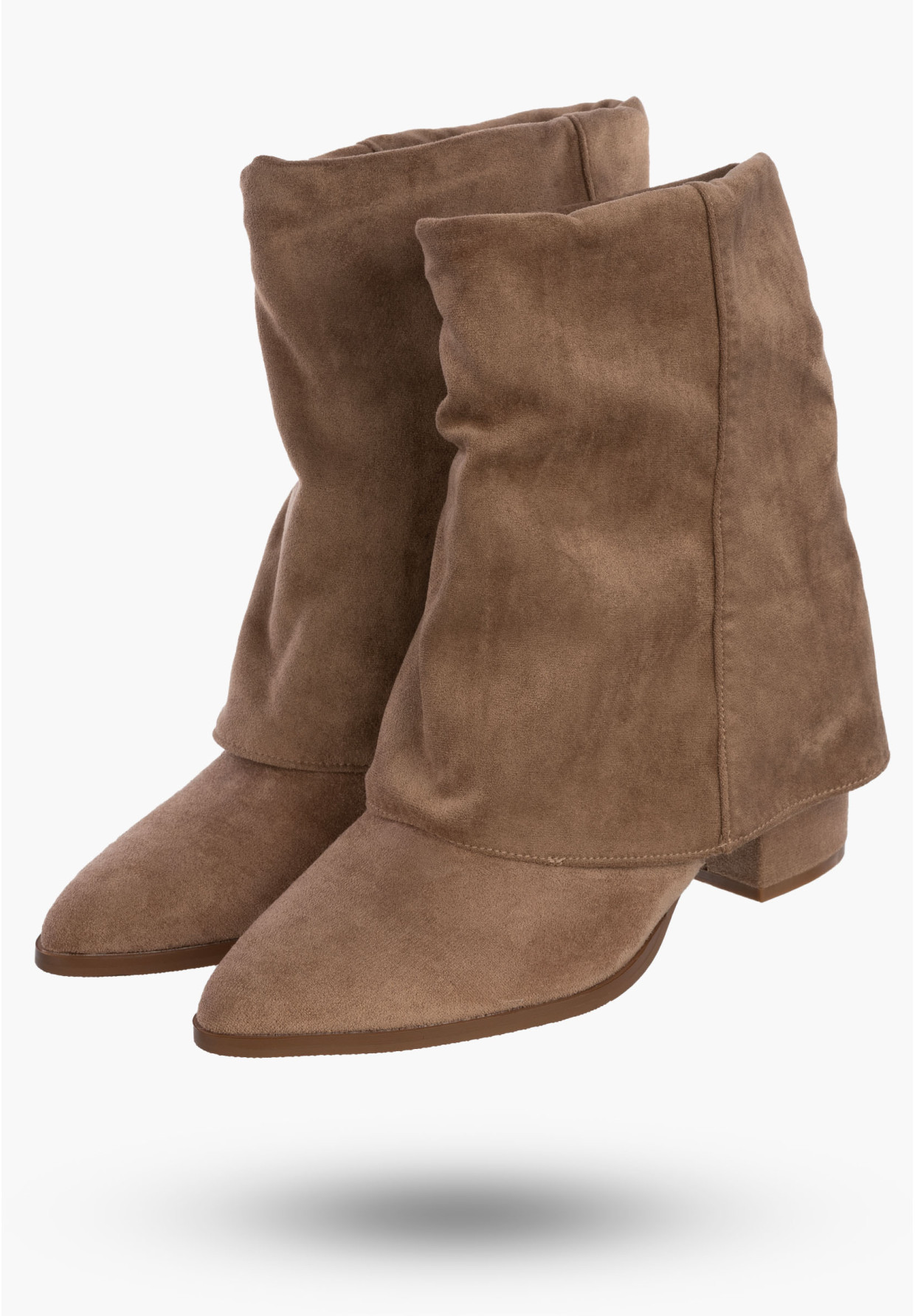 Botki Damskie Na Obcasie Ocieplane Na Zamek Buty Zimowe Khaki Seastar HL42P
