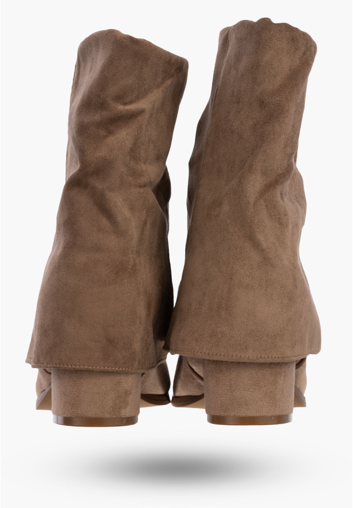 Botki Damskie Na Obcasie Ocieplane Na Zamek Buty Zimowe Khaki Seastar HL42P