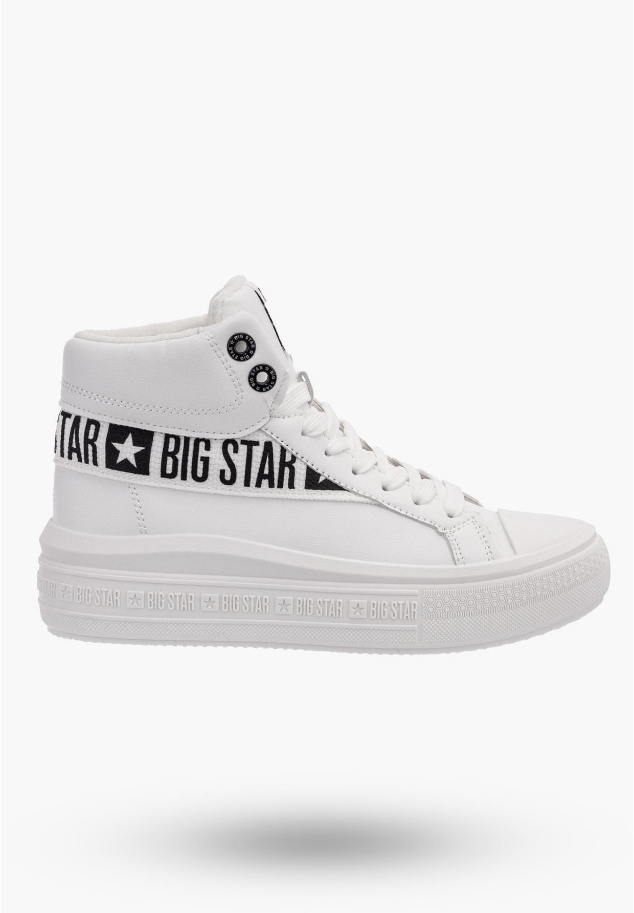 Trampki Damskie Wysokie BIG STAR Białe MM274009