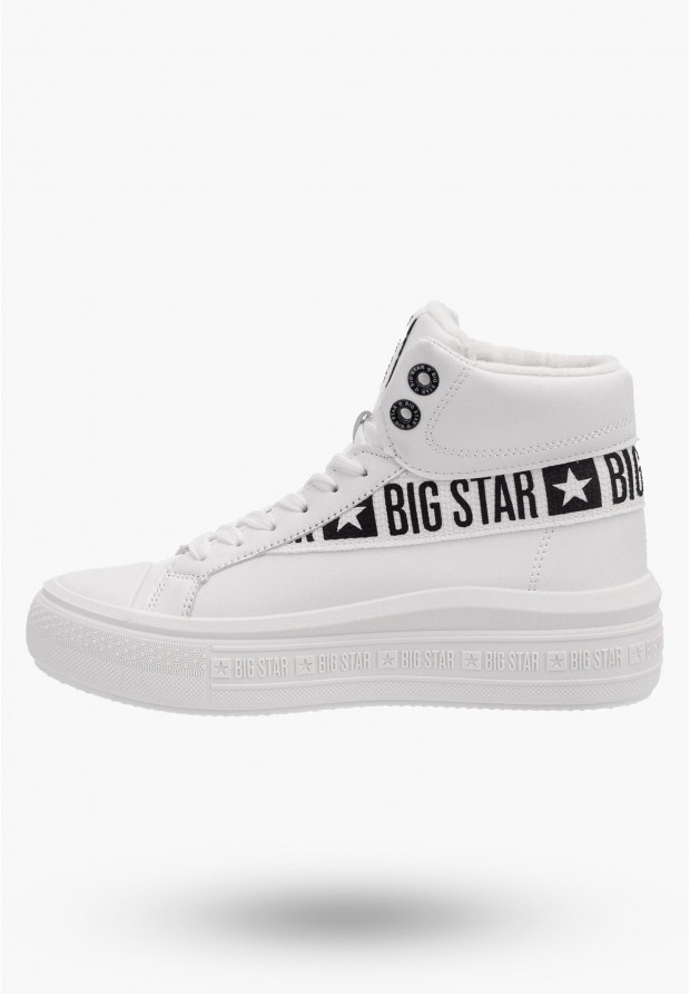 Trampki Damskie Wysokie BIG STAR Białe MM274009