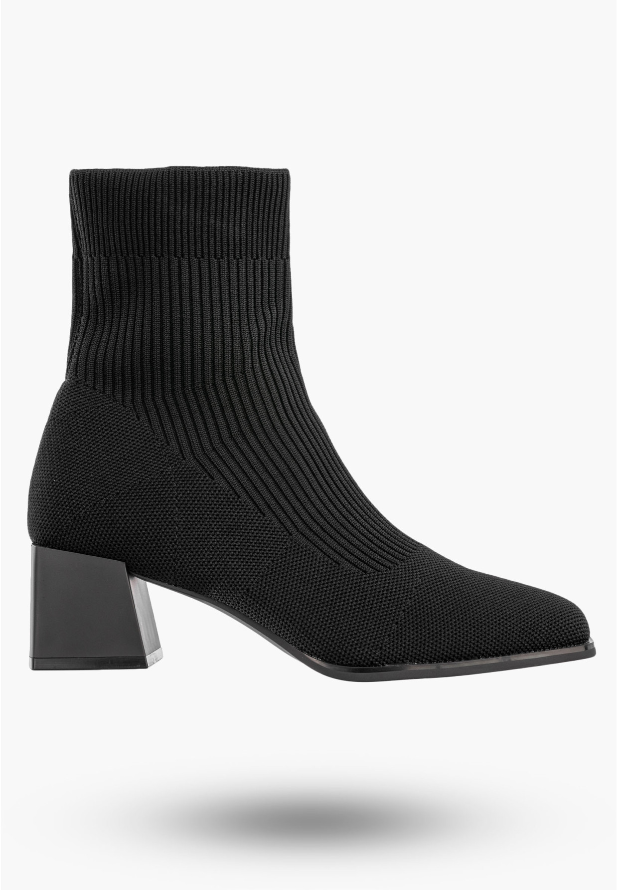 Botki Damskie Z Elastyczną Cholewką Na Obcasie Buty Zimowe Czarne Marquiz 9503A