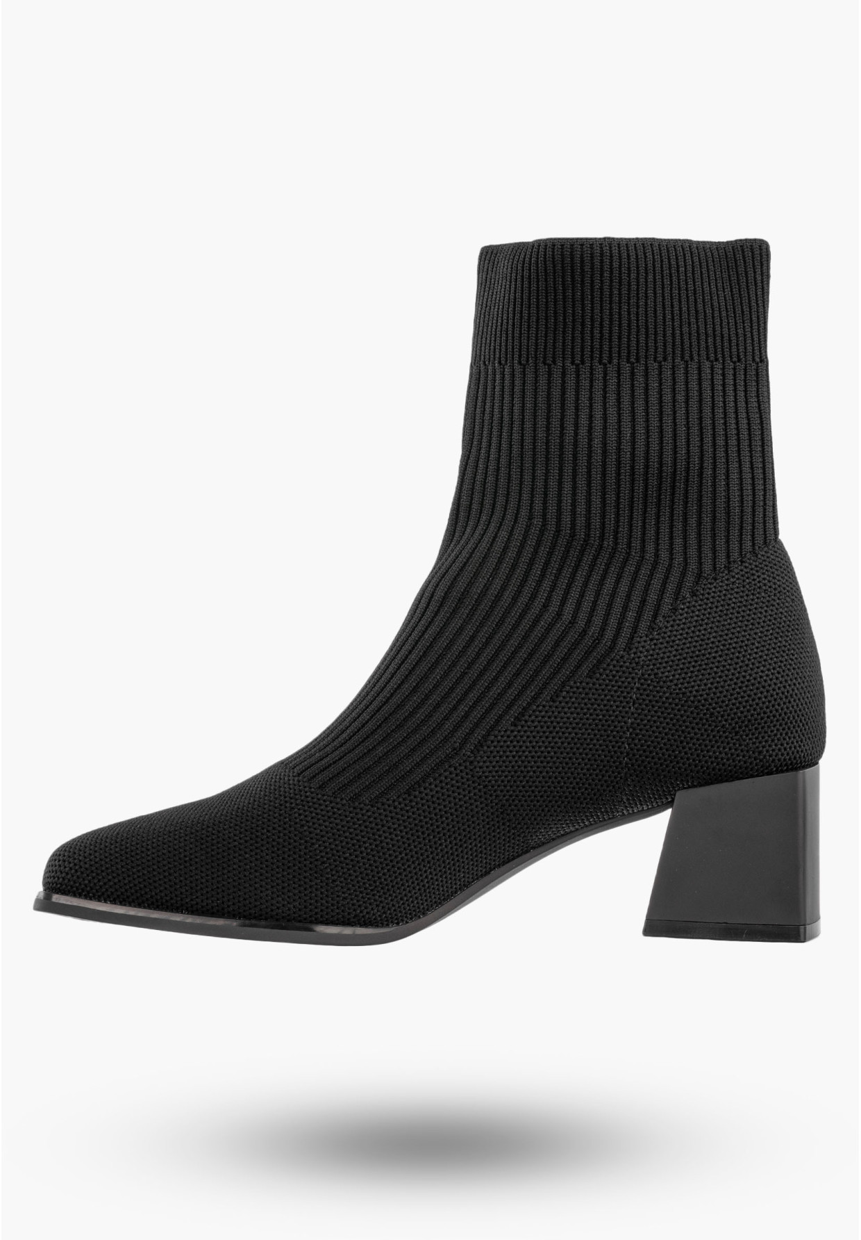 Botki Damskie Z Elastyczną Cholewką Na Obcasie Buty Zimowe Czarne Marquiz 9503A